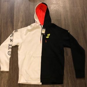 Under Armor Embiid pullover hoodie: mens medium, Half white half black